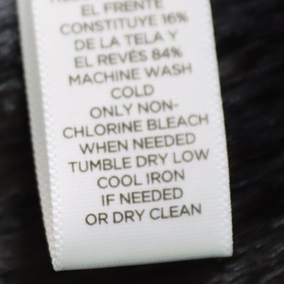 Loft Open Front Faux Leather/Fur Vest Size Medium Grey Outer with Black Faux Fur - Picture 4 of 13